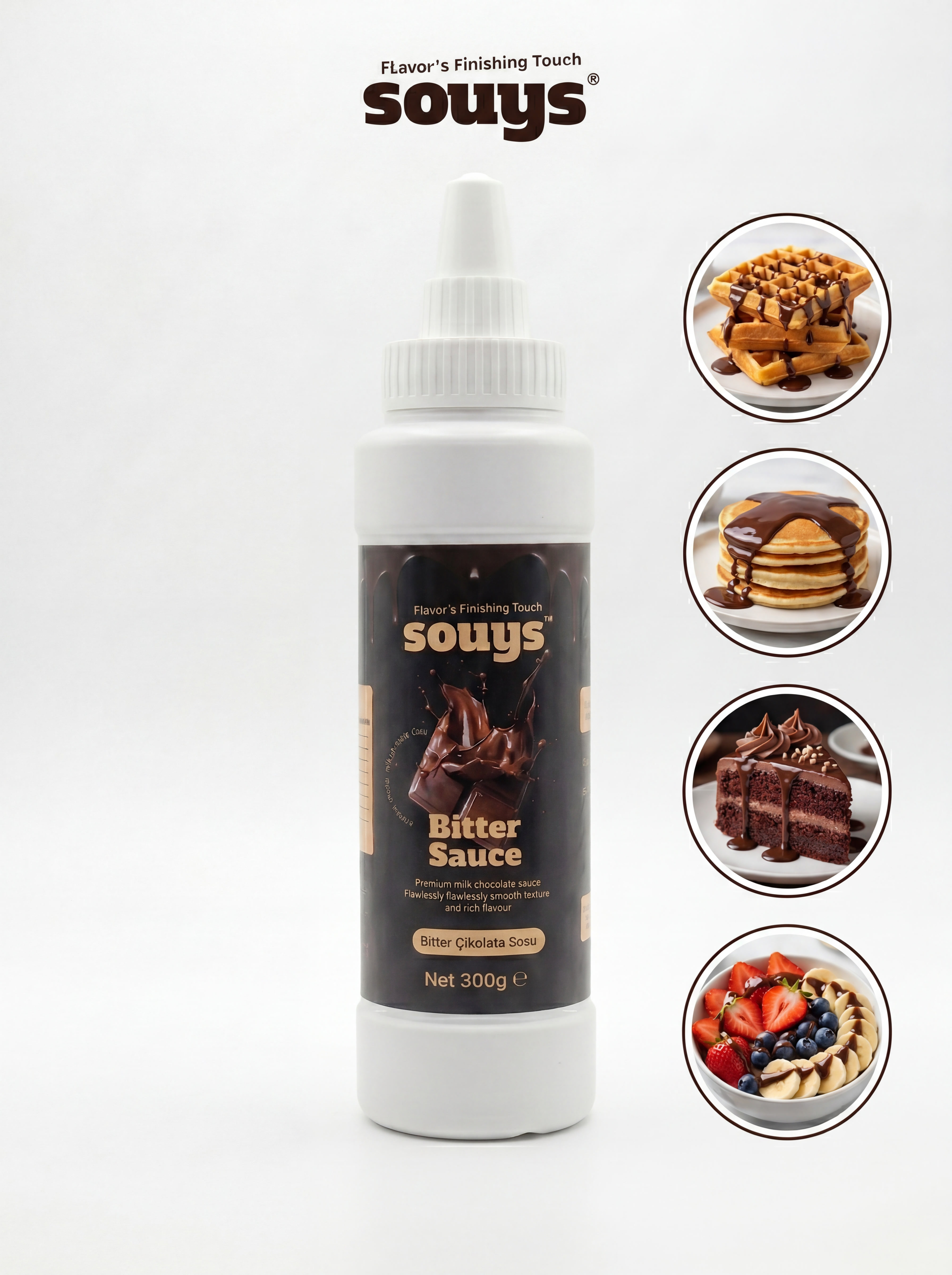 Souys Bitter Tatlı Sos 300 gr - Waffle & Krep & Pankek & Dondurma & Kahve ve Pasta Sosu